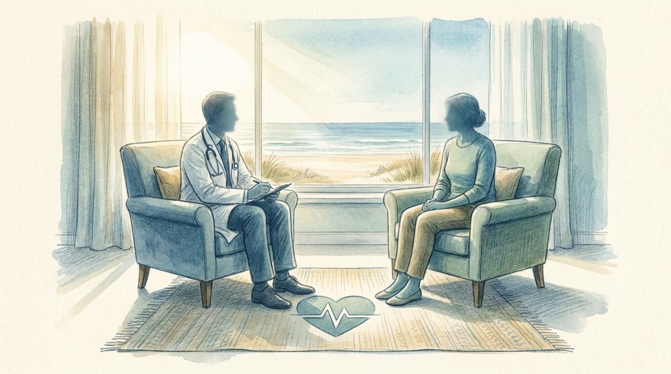 Heart health checks at your GP — AI-generated illustration
